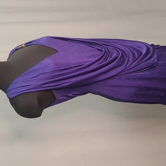 BCBG MaxAzria Purple Drape Dress Size Medium - Picture 6 of 9